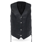 Ladies Braided Leather Motorcycle Biker Vest